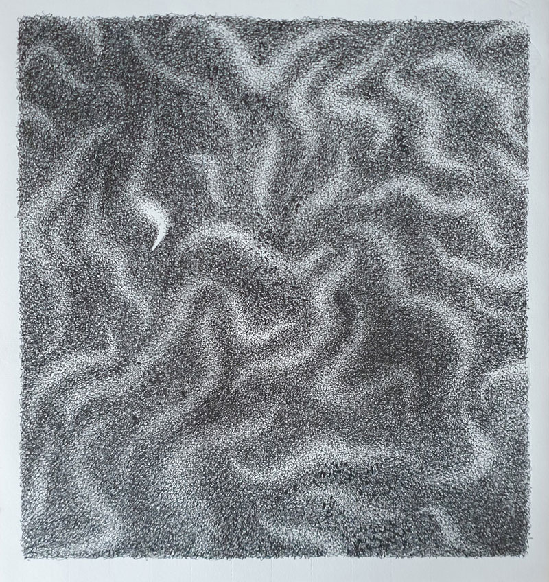 Líneas difusas, suspendidas en un espacio - Dibujo con tinta china - 35 x 33 cm, 2020